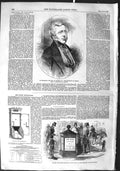 Original Old Antique Print 1855 Earl Carlisle Ireland Post-Office Letter Bo 19th