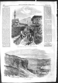 Old Antique Print 1855 Constatinople Bridge Broussa Lake Ruins Inkerman 19th