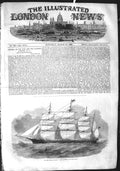 Original Old Antique Print 1855 New American Clipper Ship Great Republic War