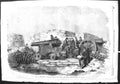 Original Old Antique Print 1855 Sailors Green Hill Battery Sebastopol Canon War