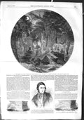 Old Antique Print 1855 Fairies Glen Wales Ward Tomb Tradescants Lambeth 19th