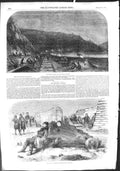 Old Antique Print 1855 Railway Works Balaclava Sailors Battery Sebastopol 19th