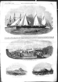 Old Antique Print 1855 Tenders Ships Prince Albert Portsmouth Grey'S Dunn 19th