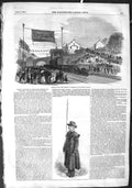 Original Old Antique Print 1855 Sheriff Cheshire Mottram Railway Station 19th