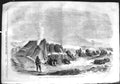 Original Old Antique Print 1855 13-Inch Mortar Battery Sebastopol Siers War