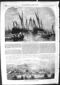Original Old Antique Print 1855 Raising Barque Ship Samuel Thames Geelong 19th