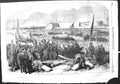 Original Old Antique Print 1855 Men-Of-War Ships Portsouth Baltic Fleet War