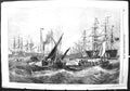 Original Old Antique Print 1855 Baltic Fleet Ships Anchor Spithead War Bo 19th