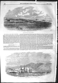 Old Antique Print 1855 Turkish Cavalry Camp Eupatoria Ship Leopard Viper 19th