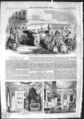 Original Old Antique Print 1855 Emperor Paris France Windsor Castle Bed-Chamber