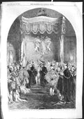 Old Antique Print 1855 Investiture Emperor French Garter Windsor Castle 19th