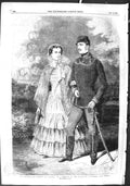 Original Old Antique Print 1855 Emperor Empress Austria Palace Laxenburg Vienna