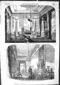 Original Old Antique Print 1855 Empress Drawing Room Buckingham Palace Emperor
