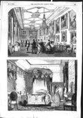 Old Antique Print 1855 Emperor Vandyke Gallery Art Buckingham Palace Bed 19th