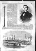 Original Old Antique Print 1855 Drouyn De Lhuys War Ships Genoa Baton Lord 19th