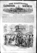 Original Old Antique Print 1855 Crimea War Medals Queen England Horse Guards