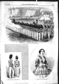 Old Antique Print 1855 Hon.Artillery Copany Queen Birthday Costume Bosio 19th