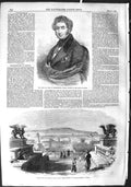 Original Old Antique Print 1855 Earl Westmoreland Minister Vienna Kertch Museum