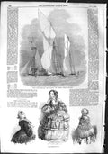 Original Old Antique Print 1855 Royal Thames Yacht Club Phantom Marina Fashion