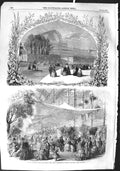 Original Old Antique Print 1855 Flower Show Crystal Palace East Nave Negretti