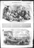 Old Antique Print 1855 Spanish Muleteers Crimea War King Portugal Lisbon 19th