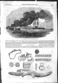 Old Antique Print 1855 Magicienne Cronstadt War Ships Antiquities Museum 19th