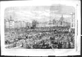 Old Antique Print 1855 View Smithfield Cattle Market Animals Sheep Pigs 19th