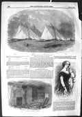Original Old Antique Print 1855 London Yacht Club Lily Kitten Jenny Ney Opera