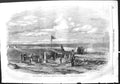 Original Old Antique Print 1855 Officers Cemetery Cathcart-Hill Sebastopol War