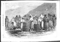 Original Old Antique Print 1855 Zouaves Making Gabions Sebastopol War Siers