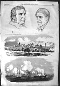 Old Antique Print 1855 Ships War Fort Arabat Azoff Yenikale Raglan Lyons 19th