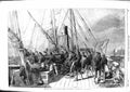Original Old Antique Print 1855 Practising Board H.M Gun-Boat Ship Starling