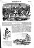 Original Old Antique Print 1855 Madras Exhibition George Camp Maurice Iroquois
