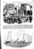 Old Antique Print 1855 Royal Harwich Regatta Amazon Yacht Grosvenor House 19th