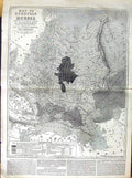 Original Old Antique Print 1855 Map European Russia Black Sea Seabstopol 0 19th