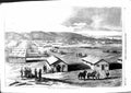 Original Old Antique Print 1855 View Camp Shorncliffe Horses Mountains 19th