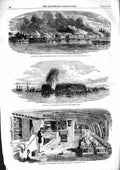 Original Old Antique Print 1855 Russian Government Kotka Finland Belleis 19th