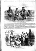 Original Old Antique Print 1855 Qvass Fruit Sellers Petersburg Russian Peasants