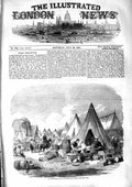 Original Old Antique Print 1855 Commissariat Camp Crimea War Tents Siers 19th