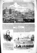 Old Antique Print 1855 King Portugal Ships Naples Farren Mallaghea Army 19th