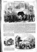Original Old Antique Print 1855 Funeral Edward Parry Greenwich Hospital Watford