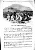 Original Old Antique Print 1855 Sheet Music Mid The New-Mown Hay Mackay Bishop