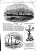 Old Antique Print 1855 Alliance Southamton Mail Steamer Eckford Webb Ship 19th