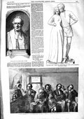 Original Old Antique Print 1855 Marble Bust Andrew Reed Scotland Presbyterians
