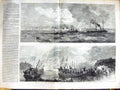 Old Antique Print 1855 War Cronstadt Boats Ship Harrier Cuckoo Russian 19th