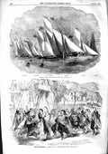 Old Antique Print 1855 Lowestoft Regatta Yacht Titania Maud Italian Opera 19th