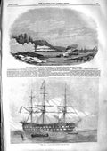 Original Old Antique Print 1855 Arrogant Magicienne Caesar Ship War Stralsund