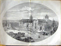 Original Old Antique Print 1855 View Wellington College Sandhurst Archi 19th