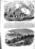 Old Antique Print 1855 Lady Nancy Raft Taganrog Sea Azoff Sebastopol War 19th