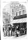 Original Old Antique Print 1855 Scene Boulevards Des Italiens Caf‚ Restaurant